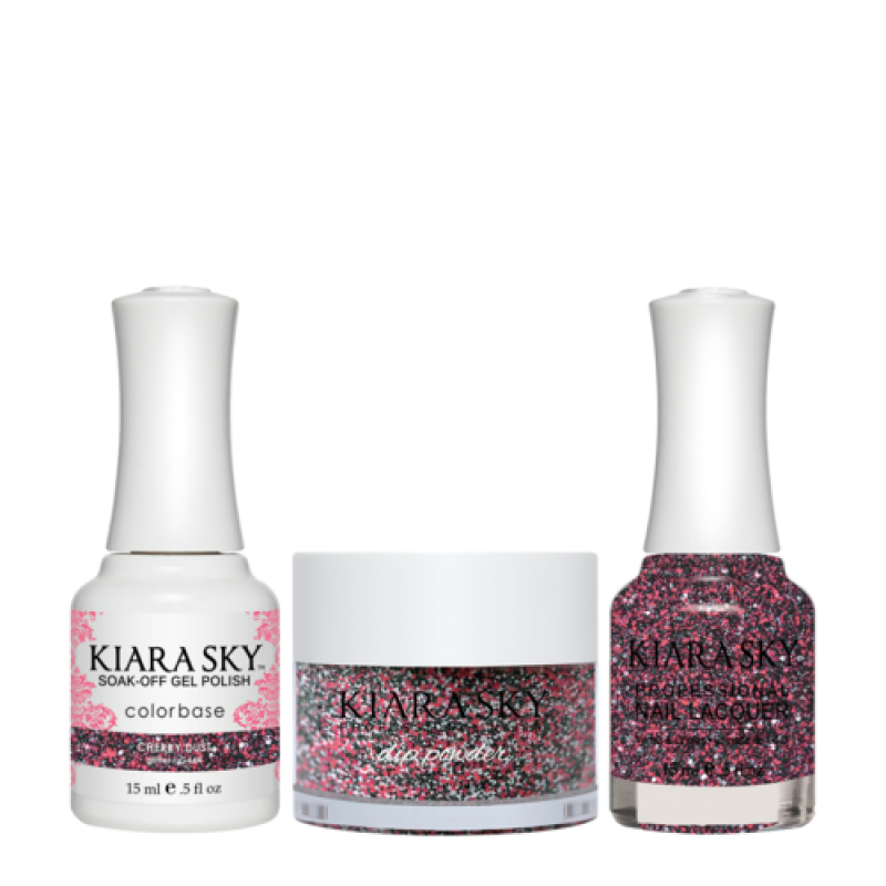 KIARA SKY 3in1 (Dipping Powder + Gel Polish + Nail Lacquer) - DGL 464, Cherry Dust